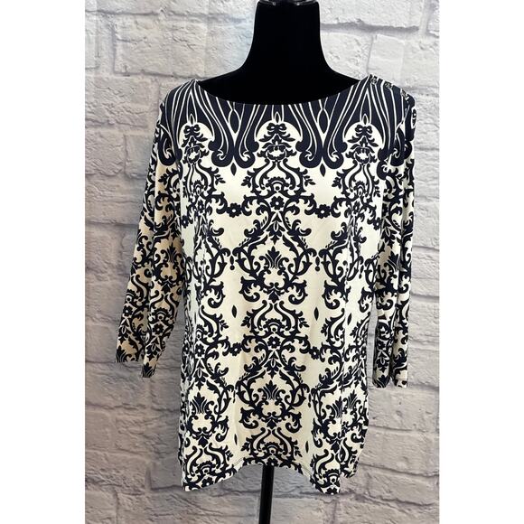 Charter Club Deepest Blue 3/4 Sleeve Blouse XL - Picture 1 of 4